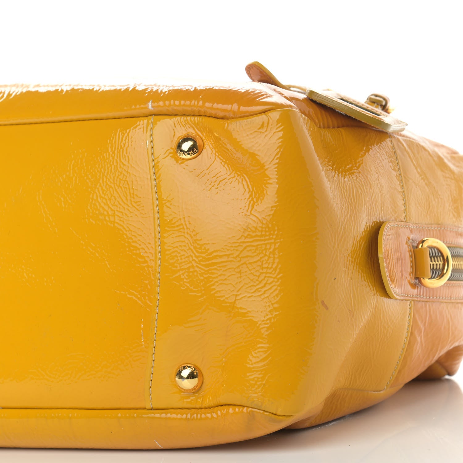 Prada Vernice Naplak Shoulder Bag Giallo 5 of 15