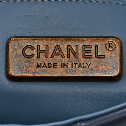 Chanel Snakeskin Lambskin Patchwork Small Flap Blue 6 of 14