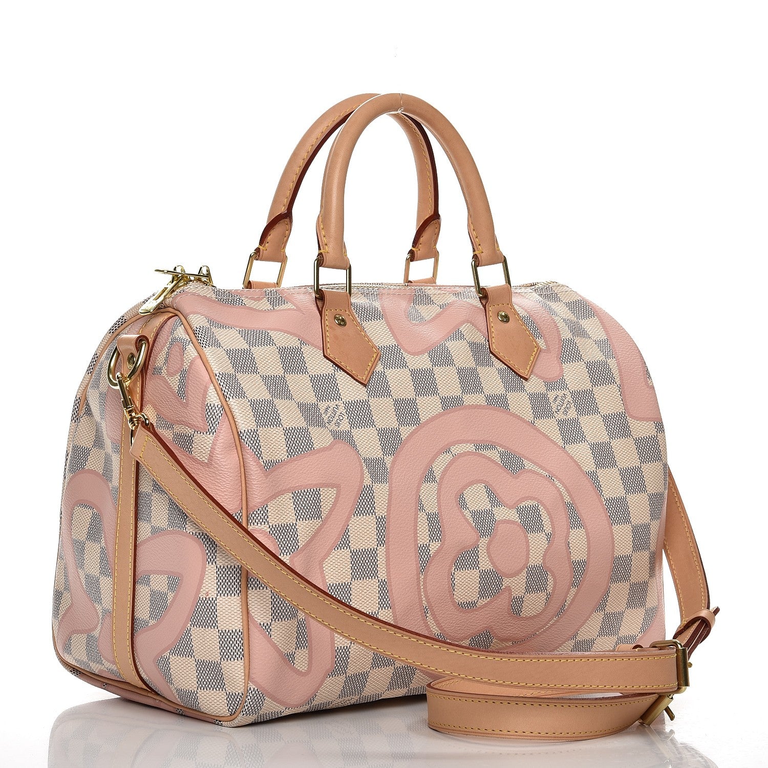 Louis Vuitton Damier Azur Tahitienne Speedy Bandouliere 30 Rose Ballerine 4 of 10