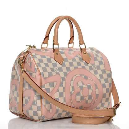 Louis Vuitton Damier Azur Tahitienne Speedy Bandouliere 30 Rose Ballerine 4 of 10