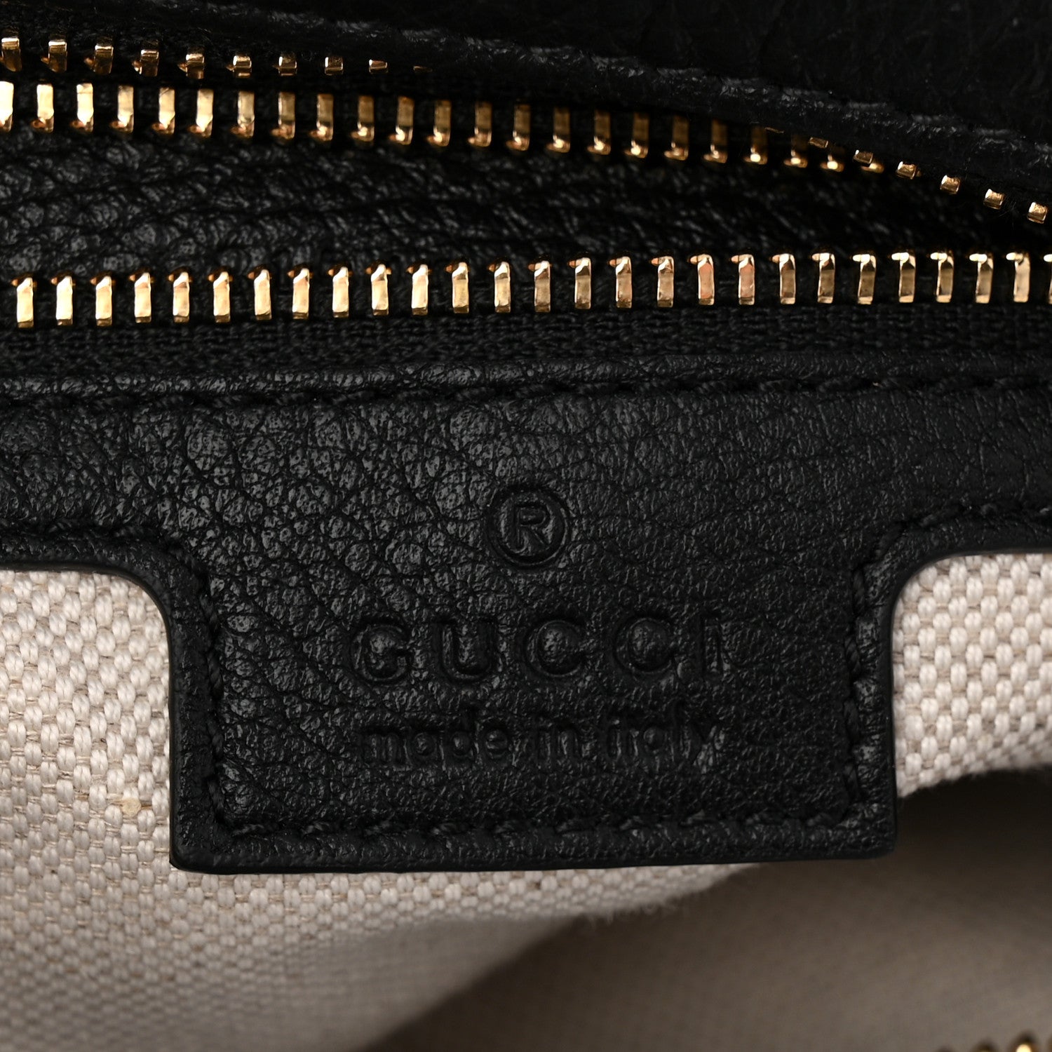 Gucci GG Grainy Calfskin Emblem Small Half Moon Shoulder Bag Black 6 of 10