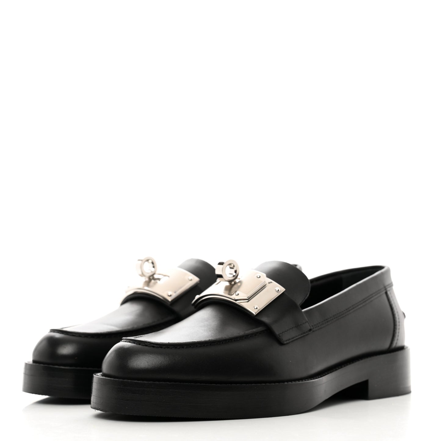 Calfskin Womens Hot Loafer 35.5 Black