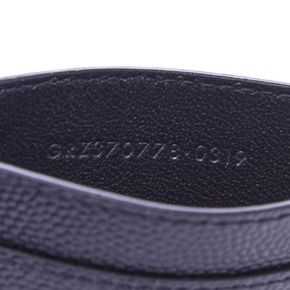 Saint Laurent Grain De Poudre Polka-Dot Monogram Credit Card Case Black 7 of 8