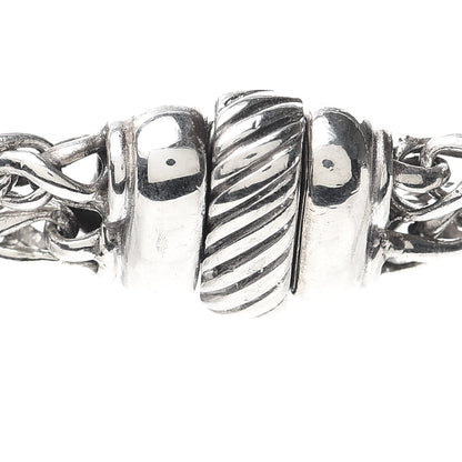 David Yurman Sterling Silver Diamond 18mm Double Wheat Chain Necklace 4 of 5