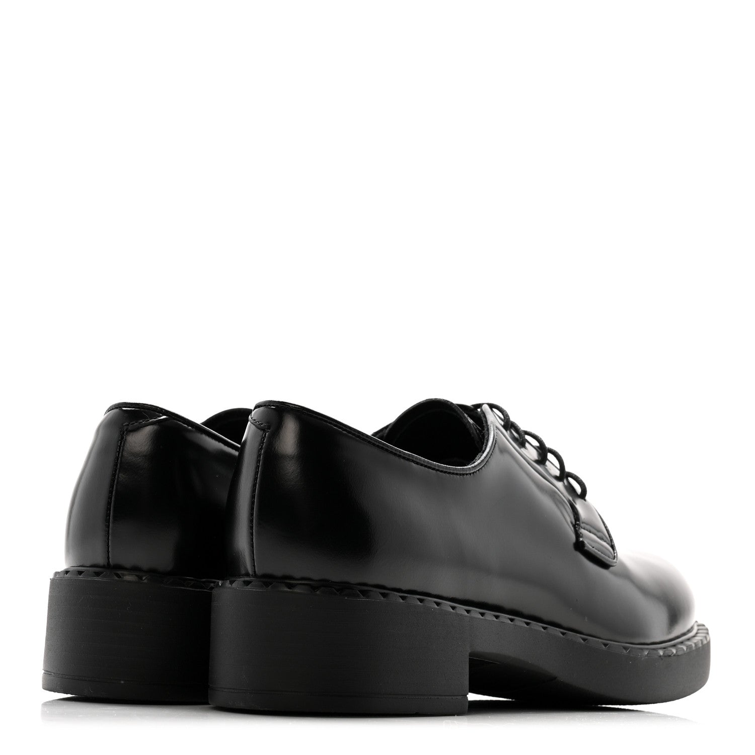 Prada Spazzolato Calzature Donna 50mm Derby Loafers 39 Black 5 of 10