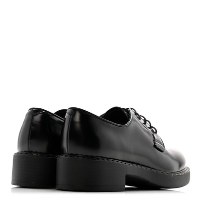 Prada Spazzolato Calzature Donna 50mm Derby Loafers 39 Black 5 of 10