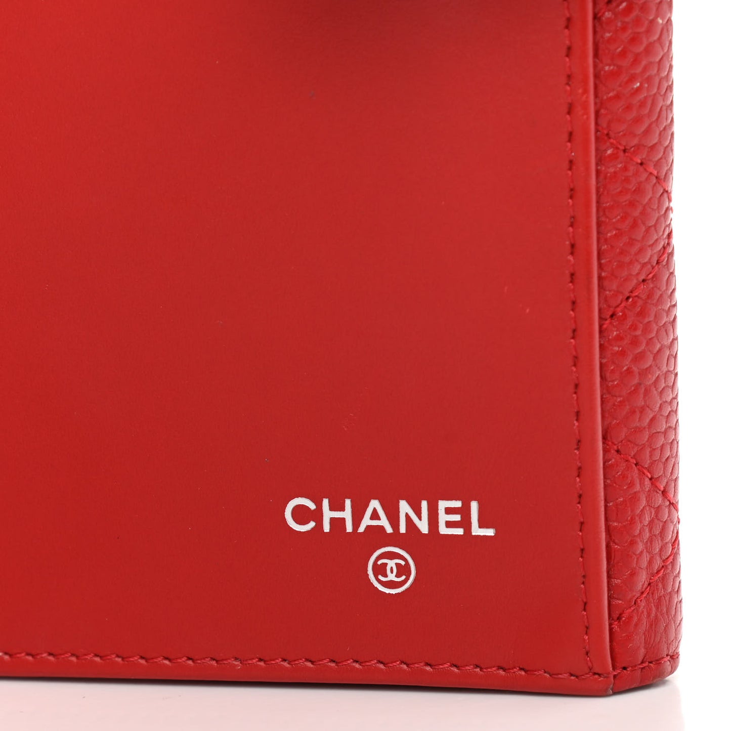 Caviar Quilted CC Long Double Wallet Red