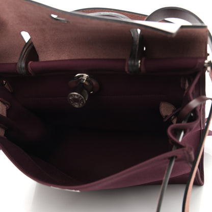 Hermes Military Toile Vache Hunter Herbag Zip 31 PM Prune 6 of 11