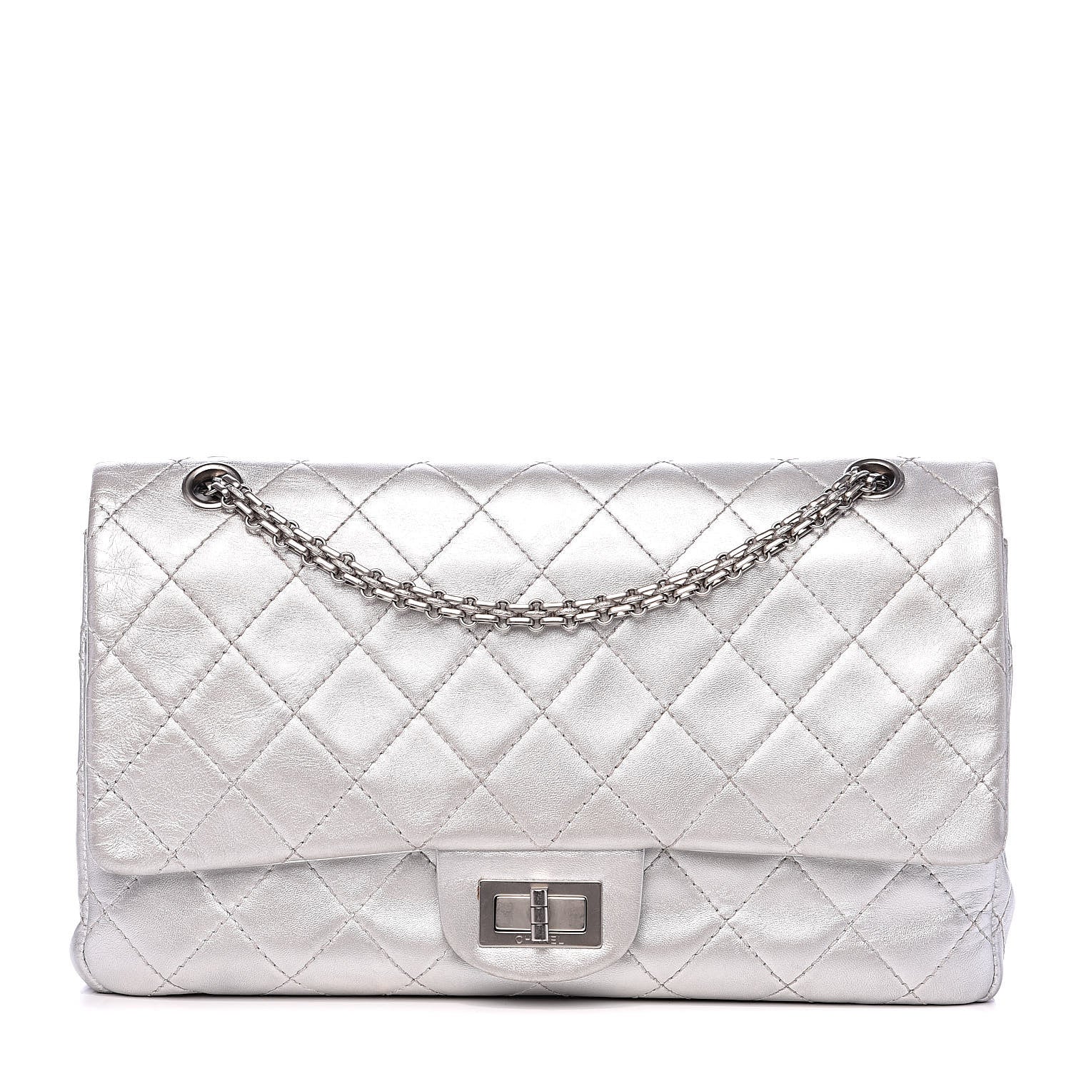 Chanel Metallic Lambskin Quilted 2.55 Reissue 227 Flap Silver 1 of 17