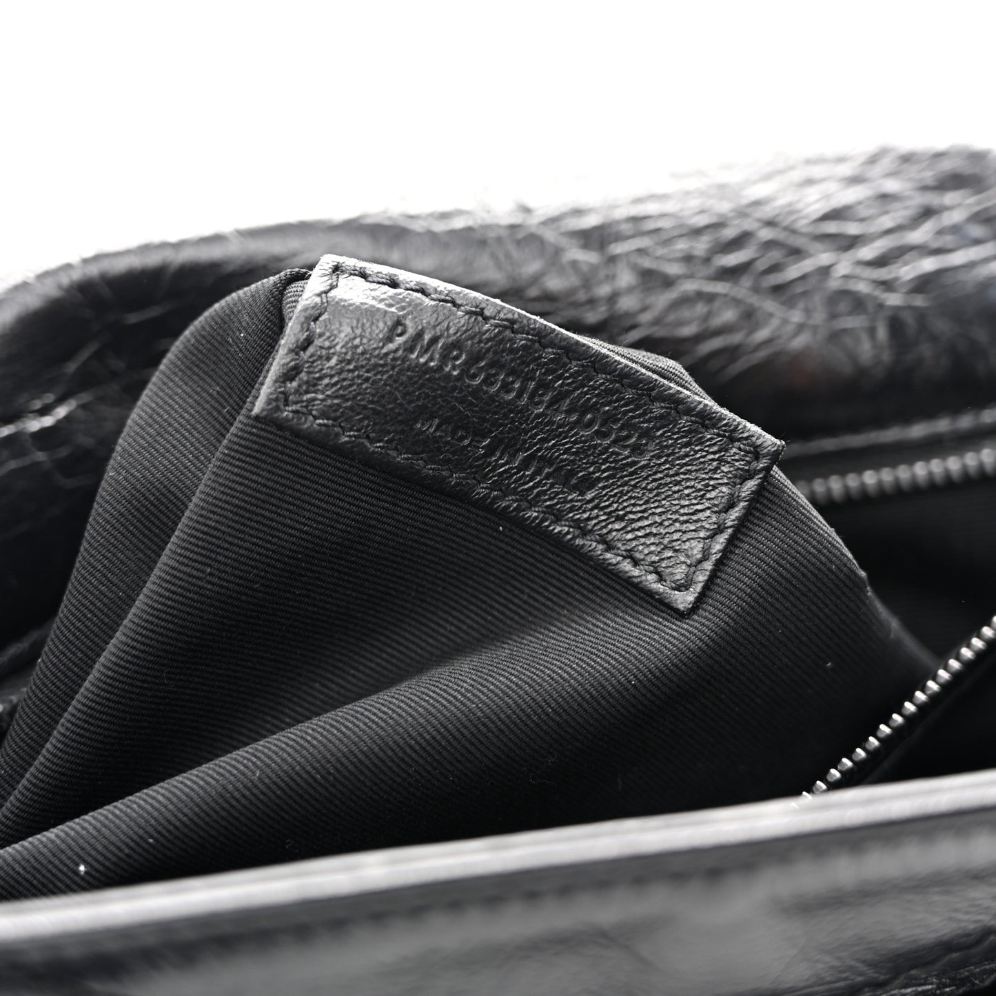 Crinkled Calfskin Matelasse Monogram Medium Niki Chain Satchel Black