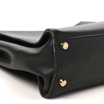 Fendi Vitello Tahiti Burro Large Peekaboo Iconic Essentially Satchel Black Corda 8 of 9