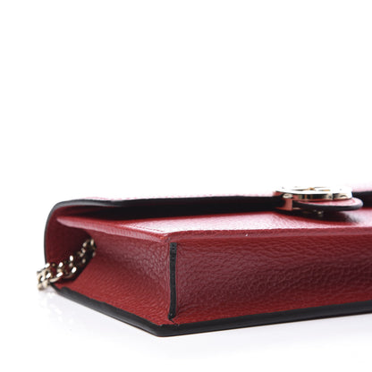 Gucci Dollar Calfskin Interlocking G Chain Wallet Red 6 of 8