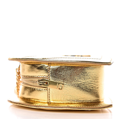 Saint Laurent Metallic Calfskin Matelasse Chevron Monogram Small Love Heart Chain Bag Gold 4 of 10