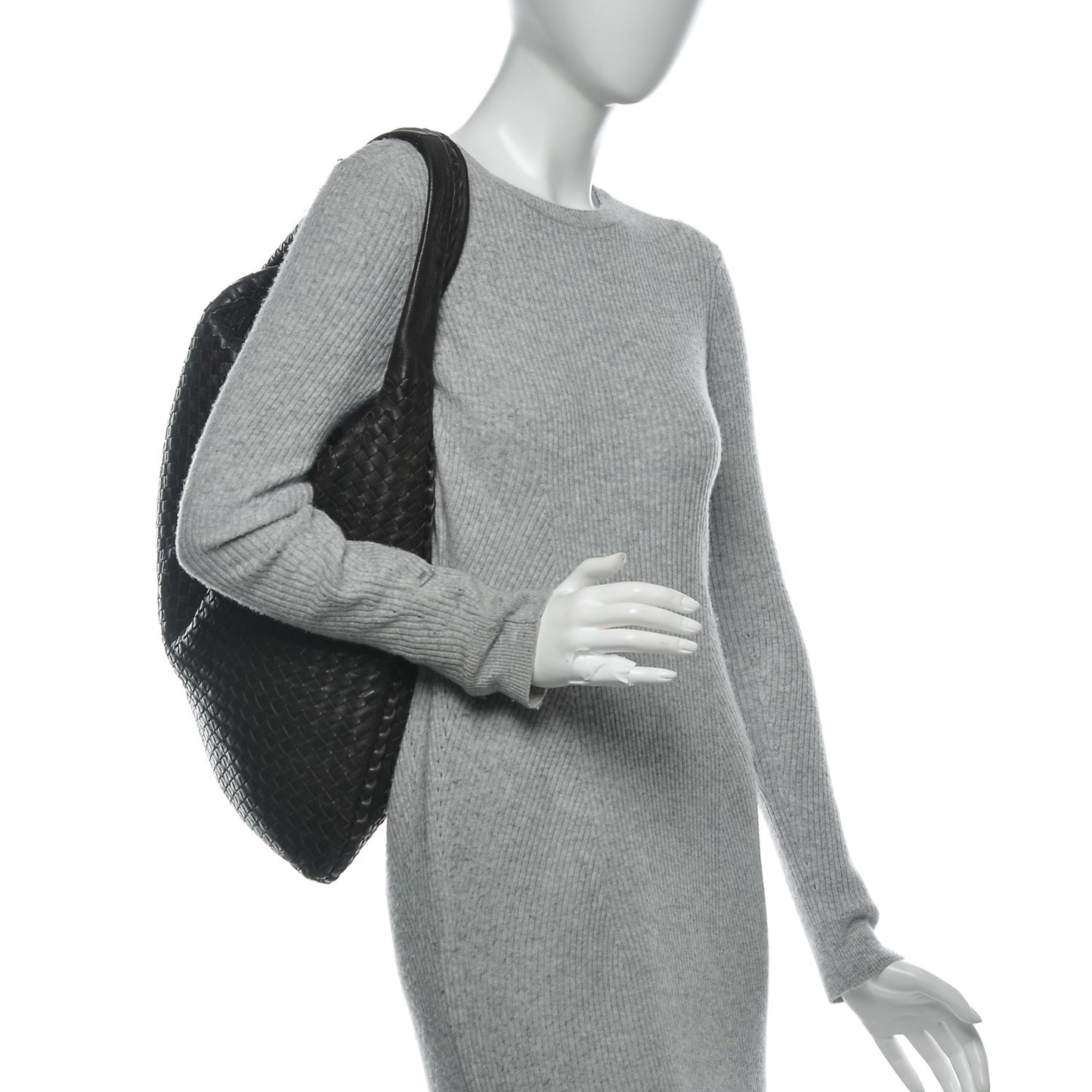 Nappa Intrecciato Maxi Veneta Hobo Ebano