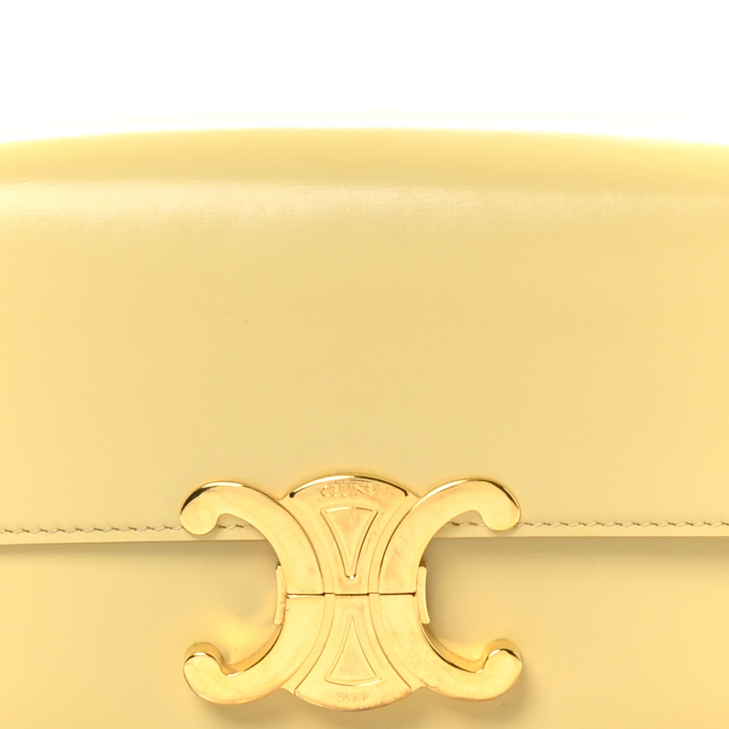 Shiny Calfskin Triomphe Shoulder Bag Papyrus