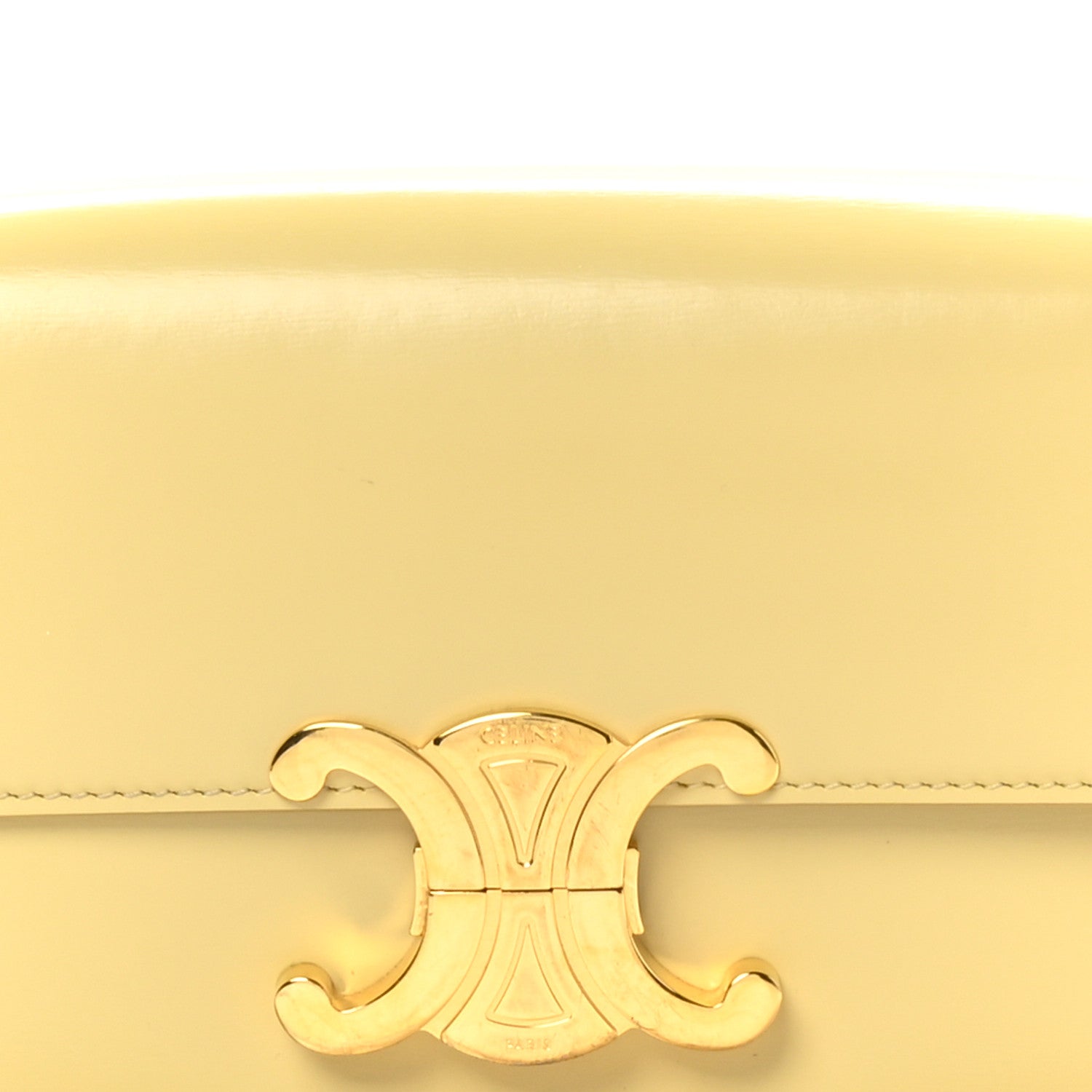 Celine Shiny Calfskin Triomphe Shoulder Bag Papyrus 7 of 9