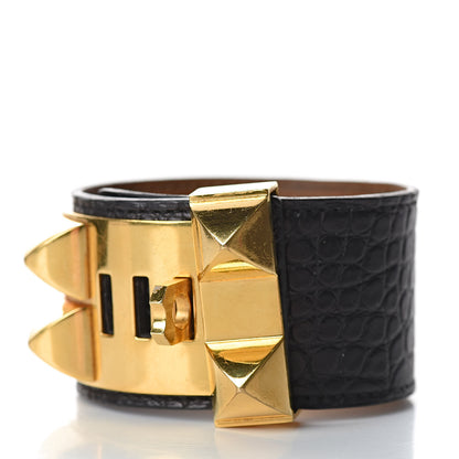Hermes Matte Alligator Collier de Chien CDC Bracelet S Black 4 of 7