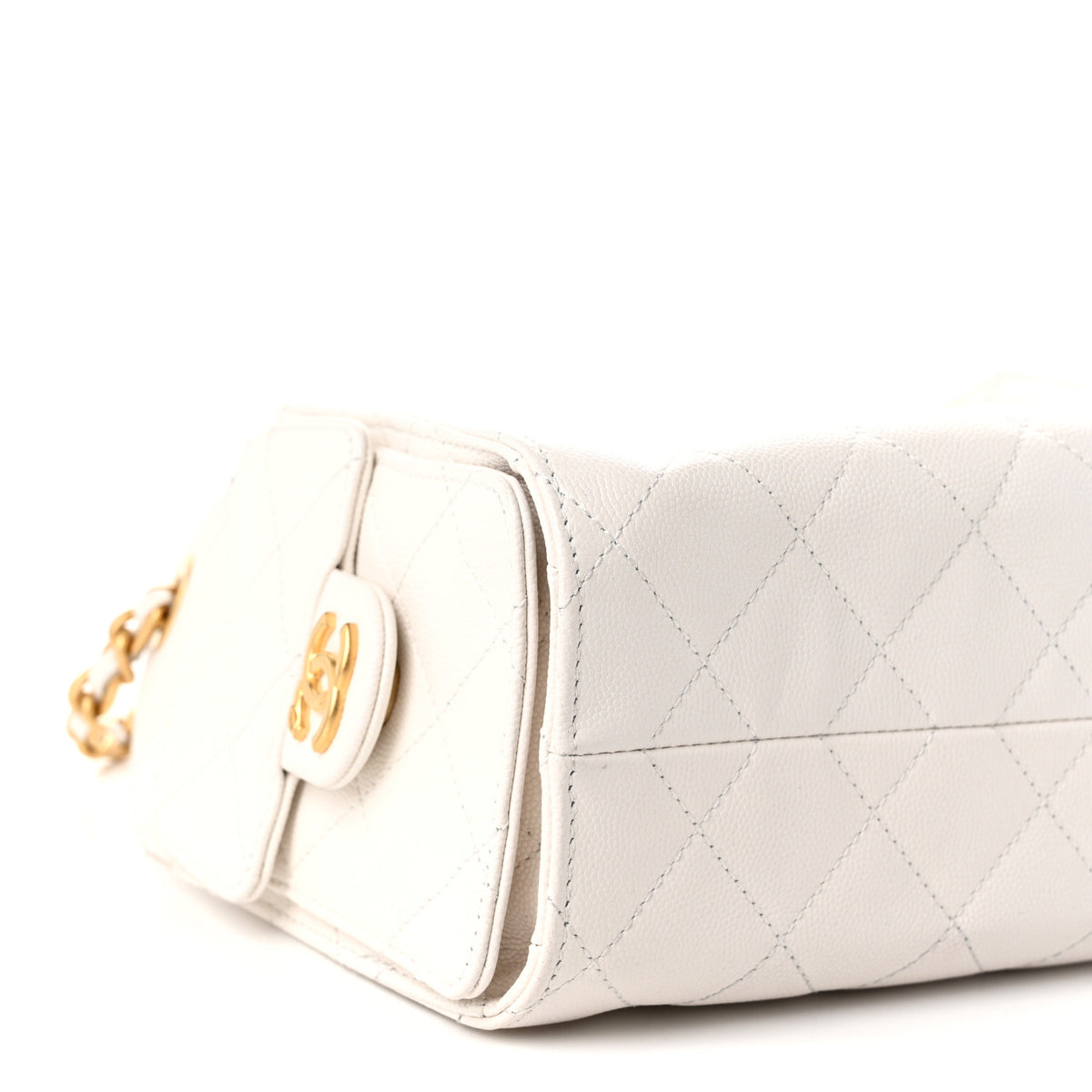 Chanel Caviar Quilted Mini Chanel 25 Handbag White 9 of 10