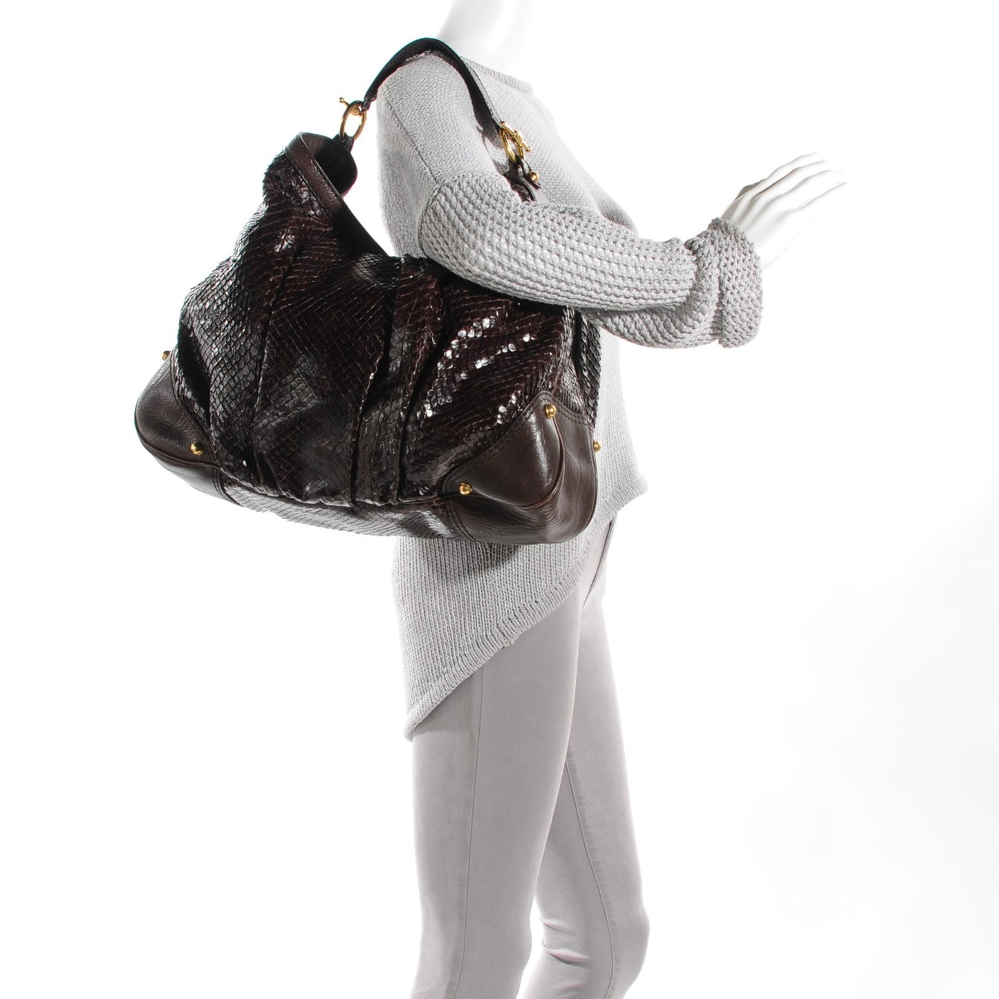 Python Large Jockey Hobo Brown