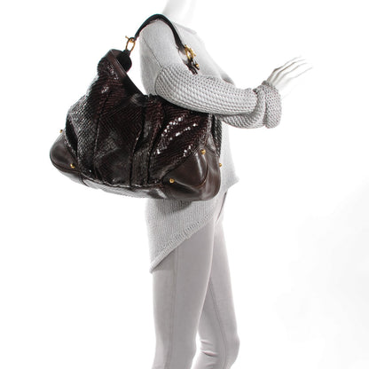 Gucci Python Large Jockey Hobo Brown 2 of 7