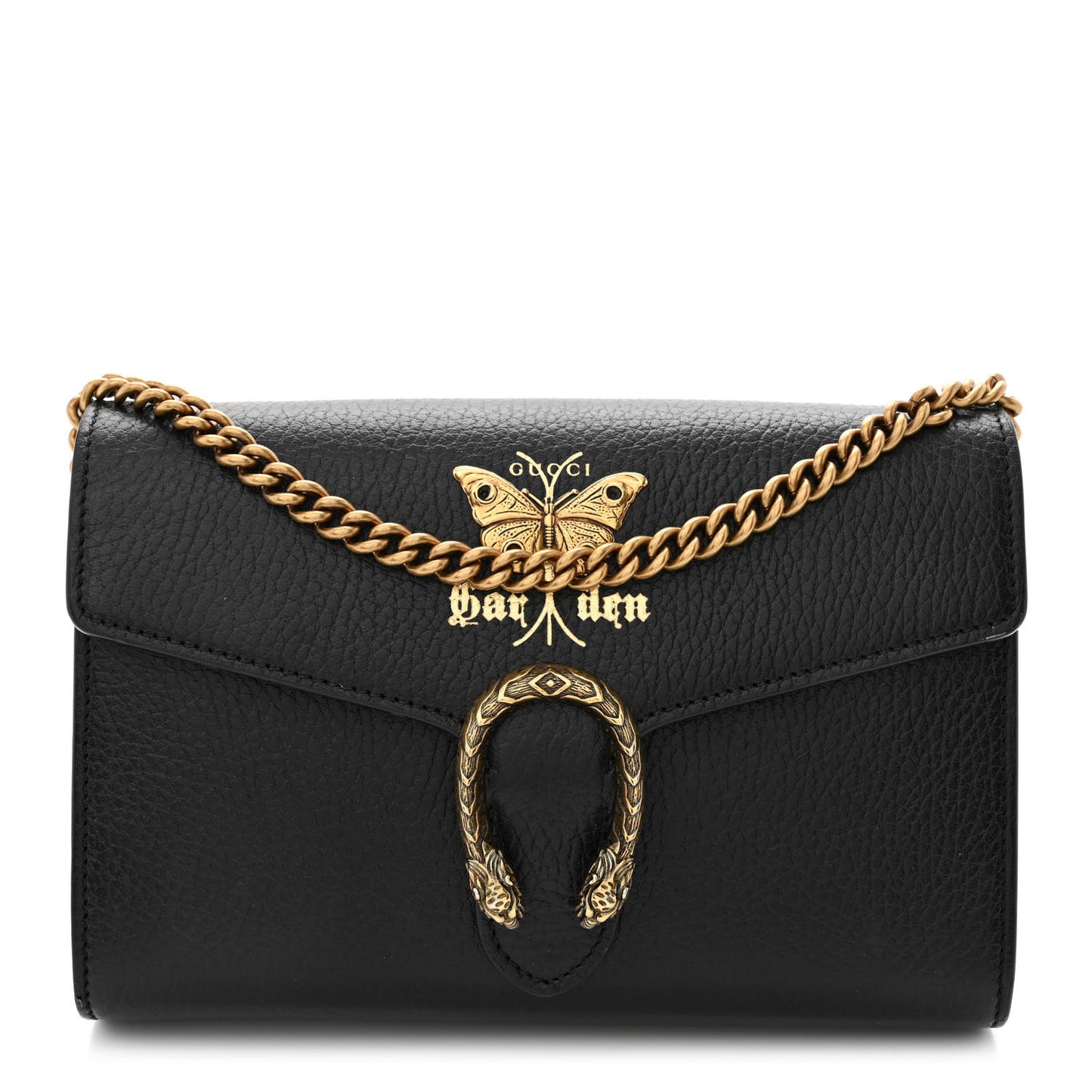 Calfskin Garden Dionysus Chain Wallet Black
