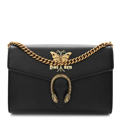Gucci Calfskin Garden Dionysus Chain Wallet Black 1 of 12