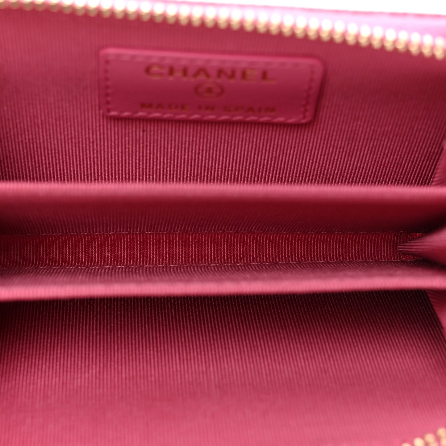Caviar Quilted Zip Coin Purse Pink