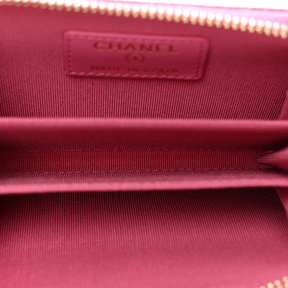 Chanel Caviar Quilted Zip Coin Purse Pink 5 of 7
