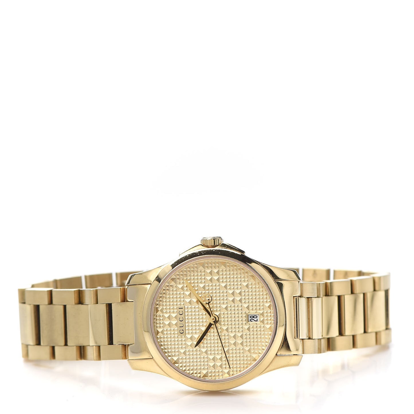 Stainless Steel 27mm G-Timeless Diamante Quartz Watch Gold