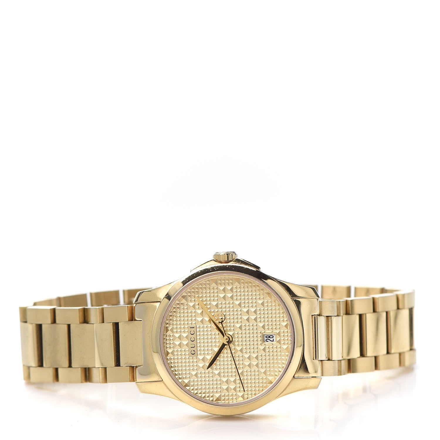 Gucci Stainless Steel 27mm G-Timeless Diamante Quartz Watch Gold 2 of 6