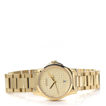Gucci Stainless Steel 27mm G-Timeless Diamante Quartz Watch Gold 2 of 6