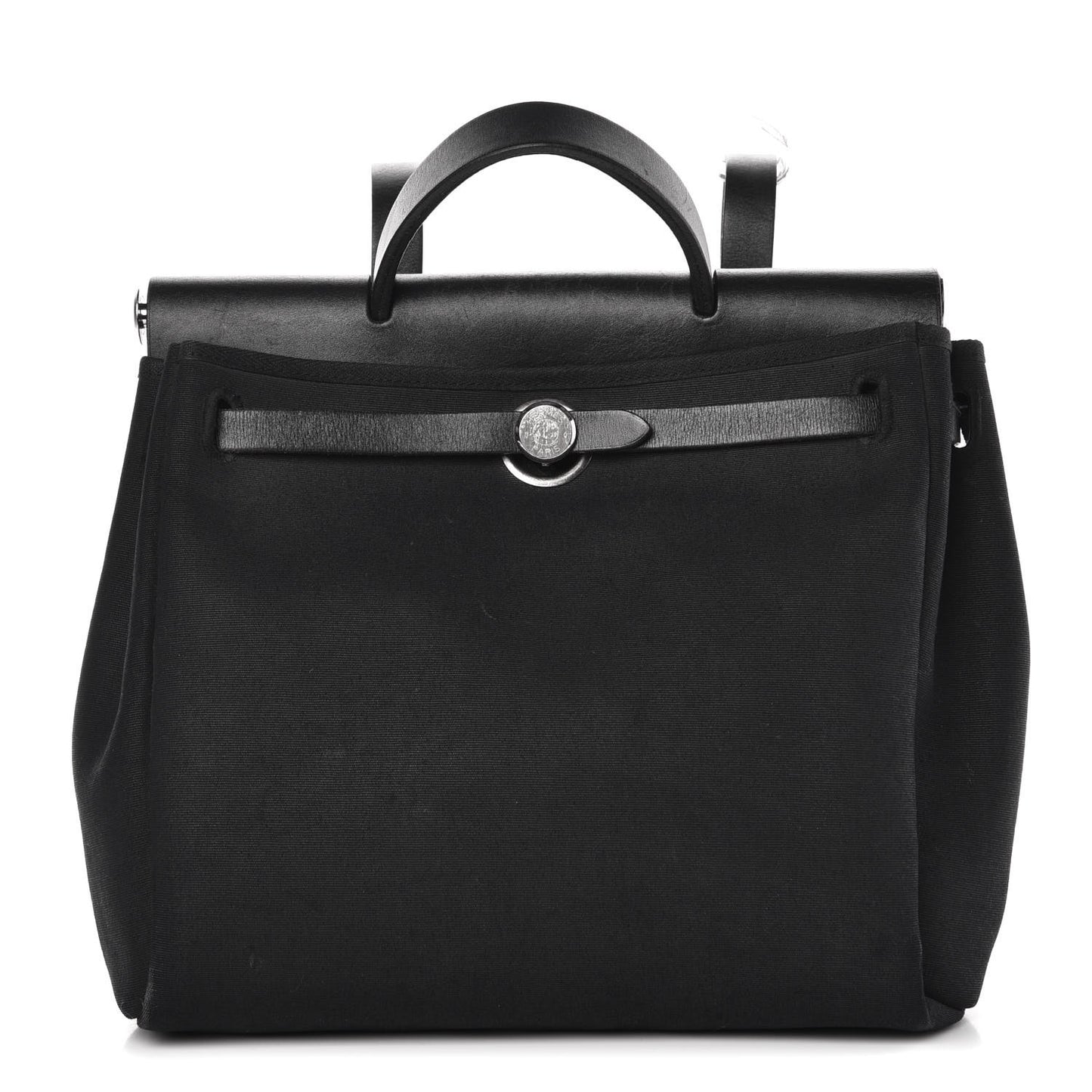 Toile Vache Calfskin Herbag 30 PM Backpack Black