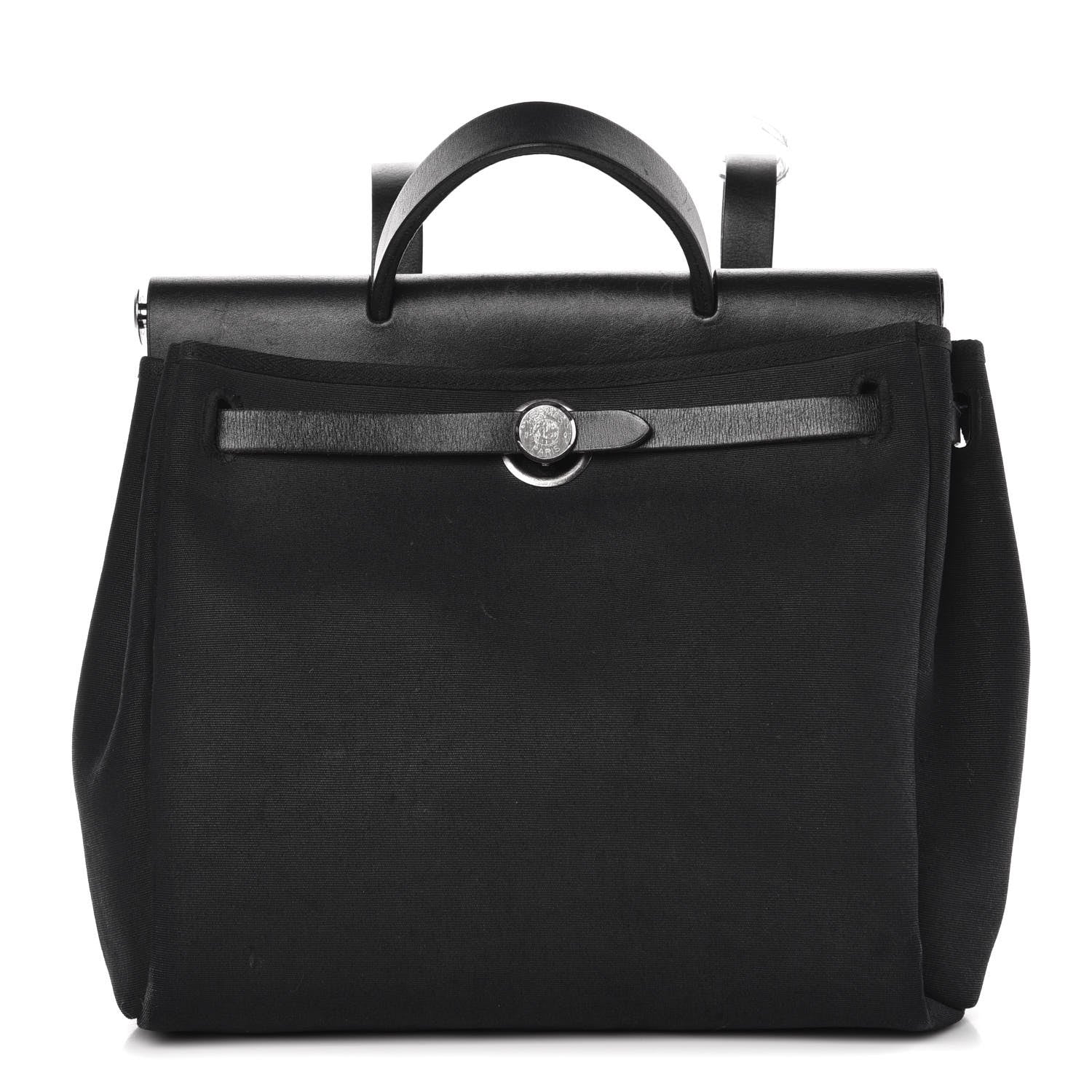Hermes Toile Vache Calfskin Herbag 30 PM Backpack Black 1 of 12