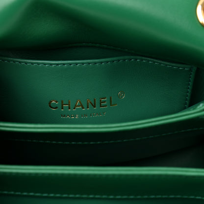 Chanel Lambskin Quilted Mini Color Match Flap Green 6 of 10
