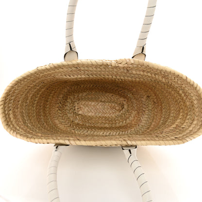 Chloe Raffia Grain Calfskin Medium Marcie Basket White 5 of 8
