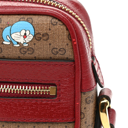 Gucci X DORAEMON Mini Vintage GG Supreme Monogram Camera Bag Beige Cherry Red 14 of 15