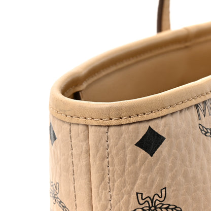 MCM Visetos Medium Top Zip Shopper Tote Beige 12 of 12
