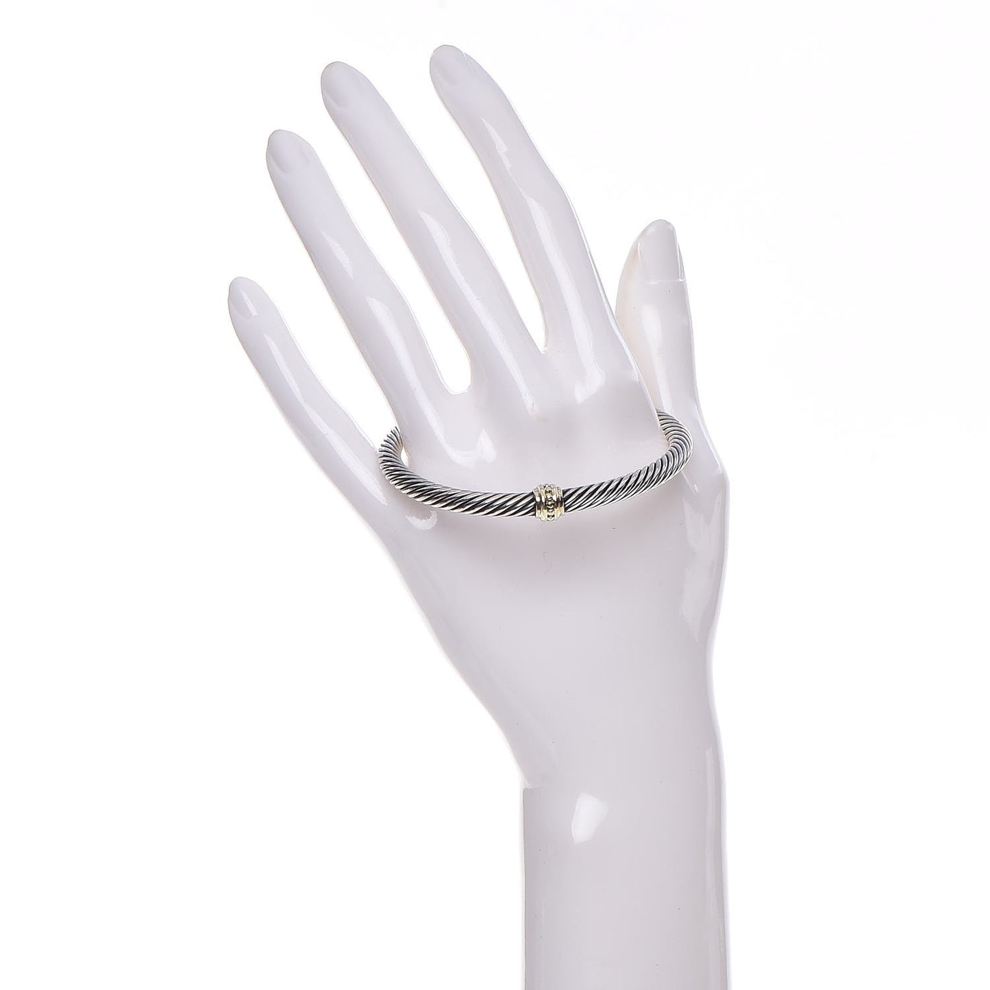 Sterling Silver 14K Yellow Gold 5mm Cable Classics Single Station Bracelet