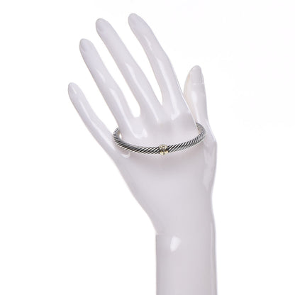 David Yurman Sterling Silver 14K Yellow Gold 5mm Cable Classics Single Station Bracelet 2 of 5