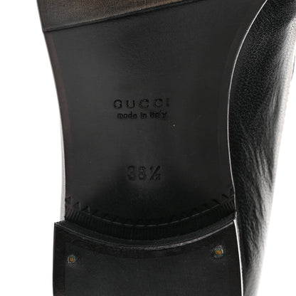 Gucci Goatskin Womens Chain Mid-Heel Loafers 38.5 Black 8 of 9