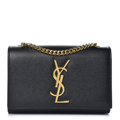 Saint Laurent Grain De Poudre Small Monogram Kate Satchel Black 1 of 9