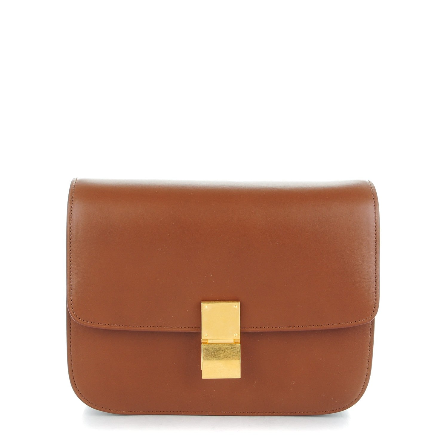 Celine Smooth Calfskin Medium Classic Box Flap Bag Camel 1 of 9