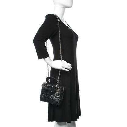 Christian Dior Lambskin Cannage Mini Lady Dior Black 2 of 14