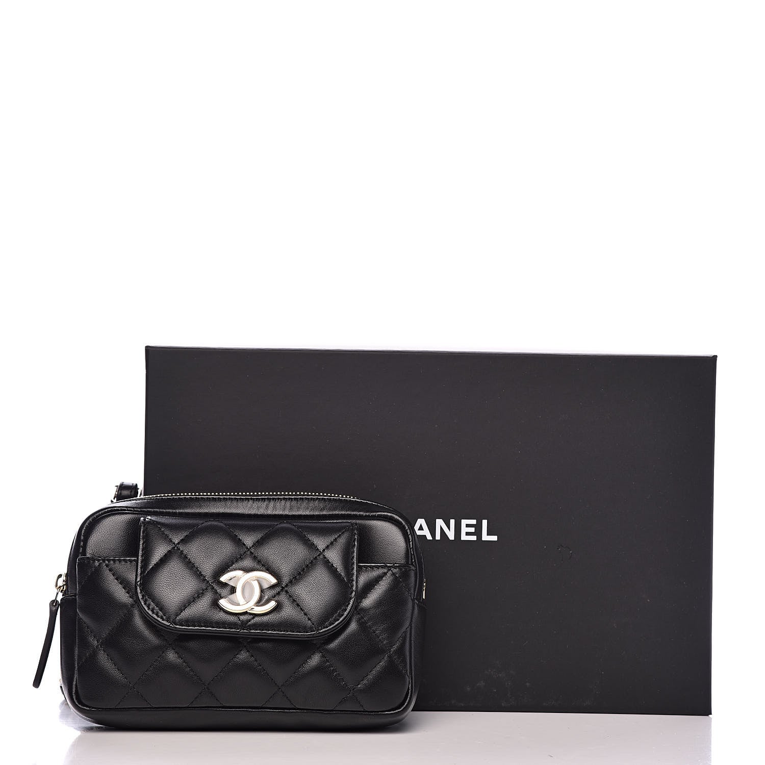 Chanel Lambskin Quilted Waist Bag Black 11 of 11