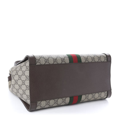 Gucci GG Supreme Monogram Web Medium Ophidia Tote Bag Brown 4 of 10