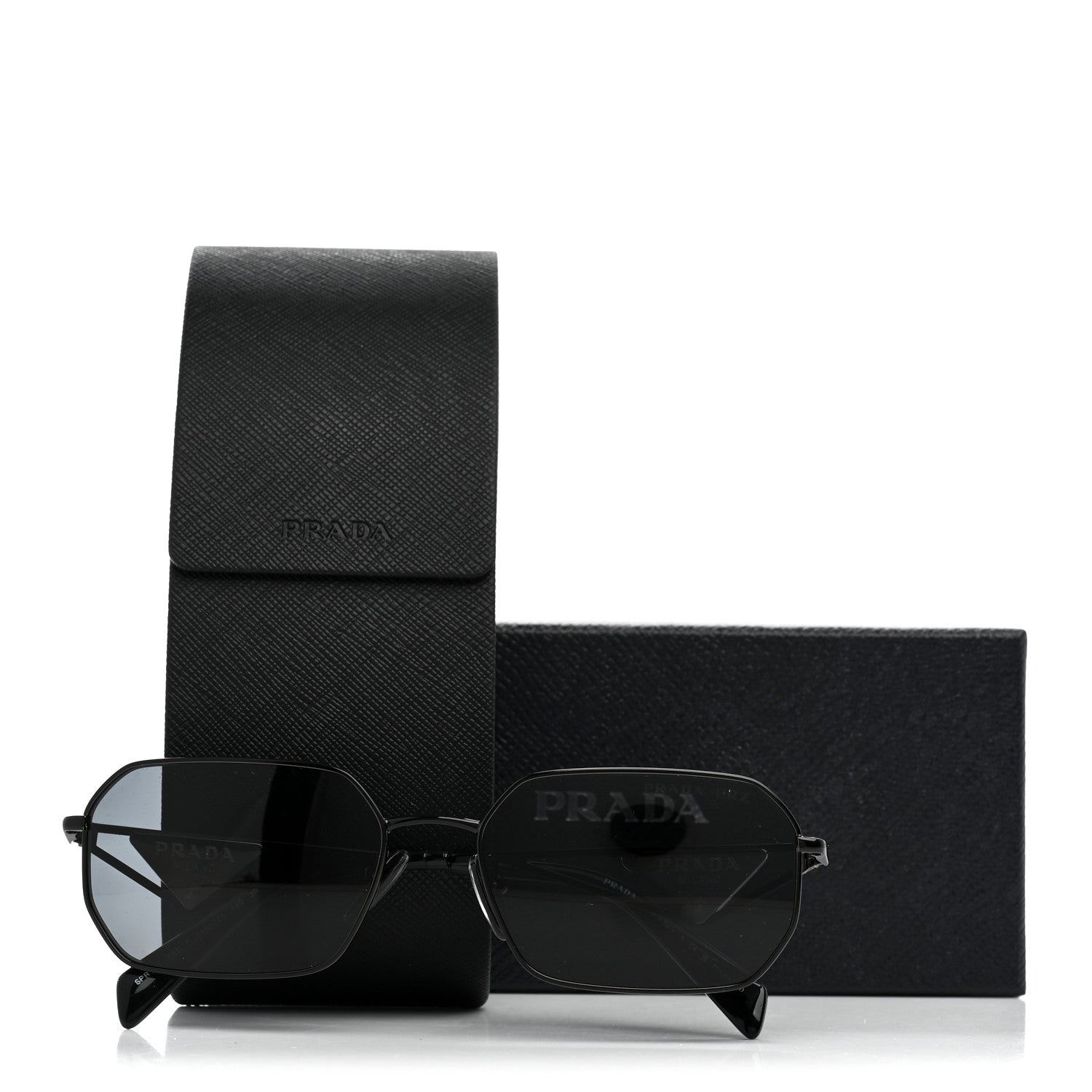 Prada Metal Symbole Triangle Logo Sunglasses SPR A51 Black 8 of 8
