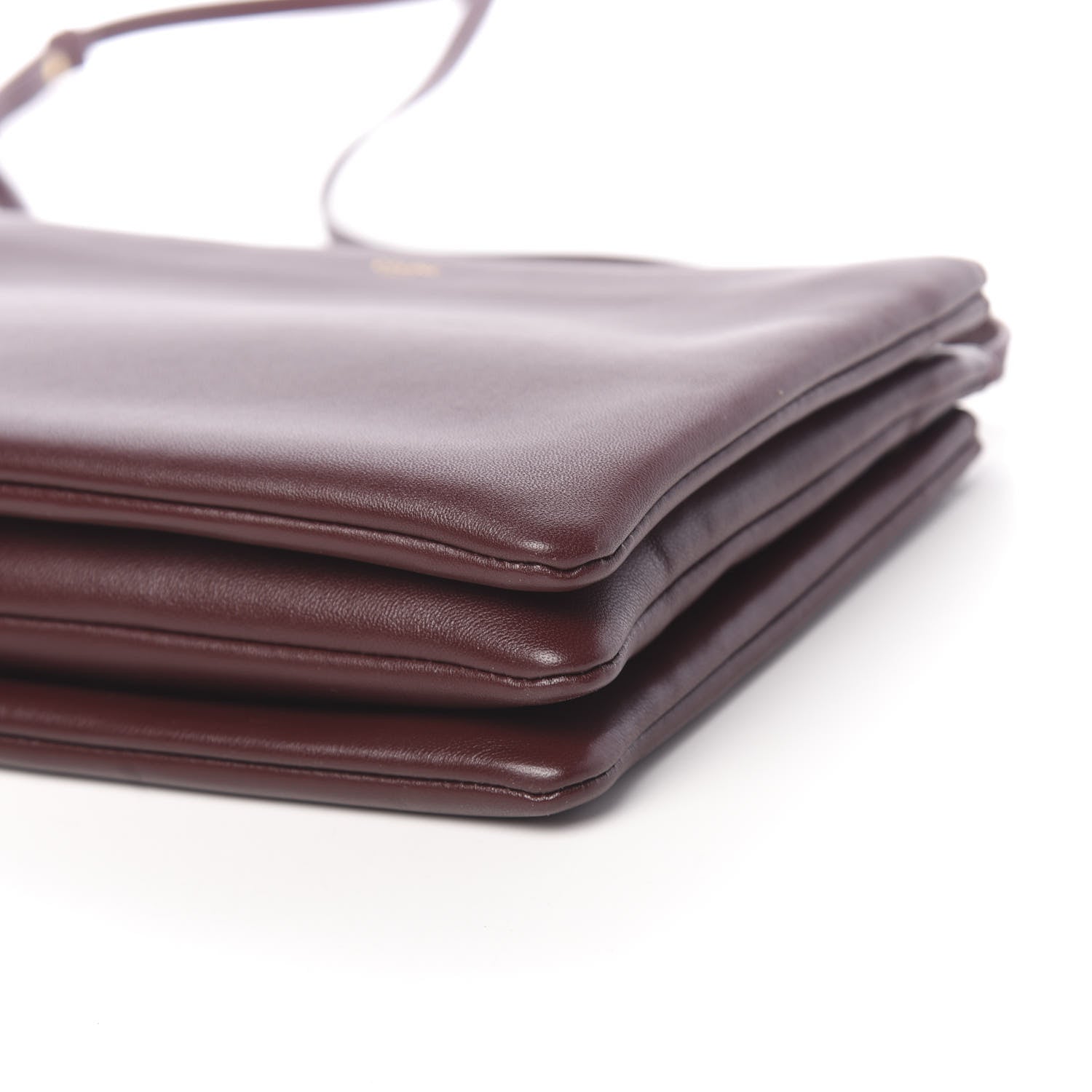 Celine Lambskin Large Trio Crossbody Bag Burgundy 12 of 13