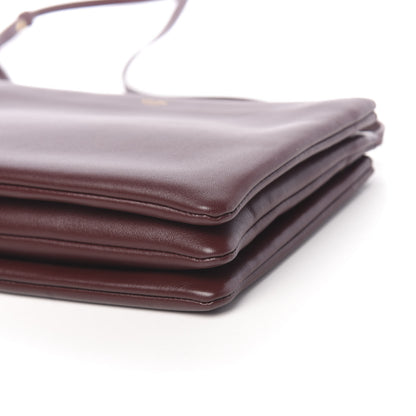Celine Lambskin Large Trio Crossbody Bag Burgundy 12 of 13