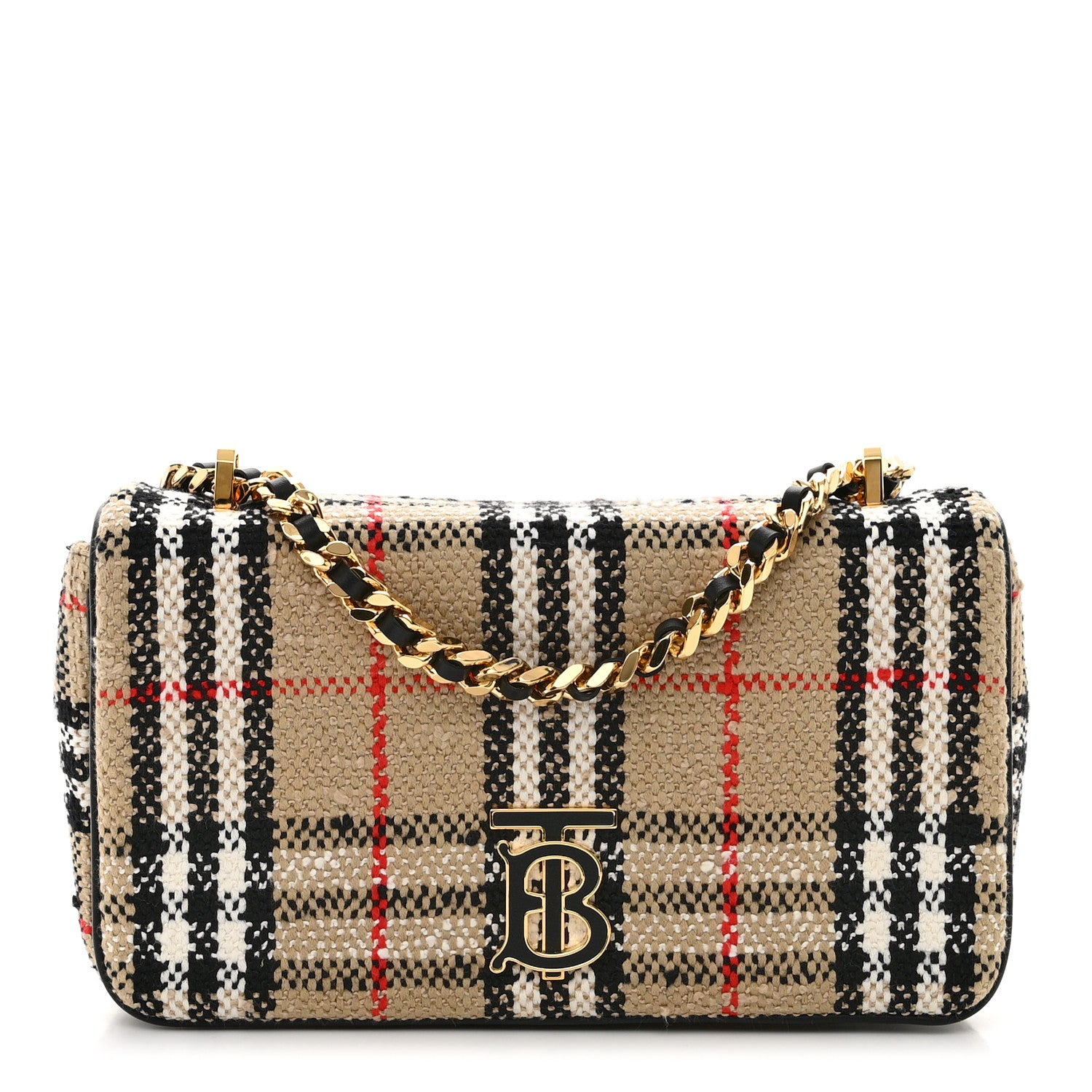 Burberry Calfskin Boucle Check Small Lola Chain Bag 1 of 8