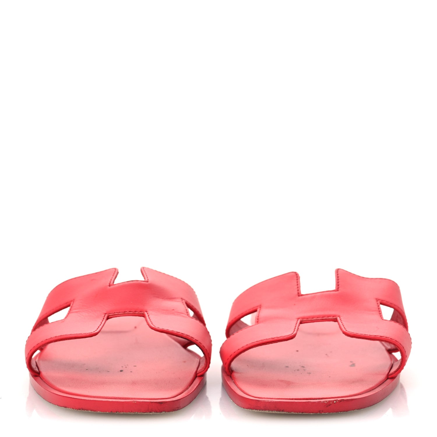 Hermes Box Calfskin Oran Sandals 39 Rouge Jaipur 3 of 14